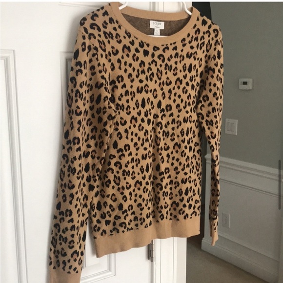 J Crew Leopard Jacquard Pullover Sweater - Picture 4 of 9